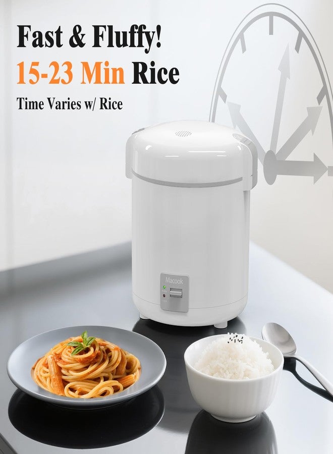 Macook Small Rice Cooker 1-1.5 Cup Uncooked (3 Cups Cooked), Mini Rice Cooker with Removable Non-Stick Pot, One Touch & Keep Warm Function, Travel Rice Cooker for Grain Soup - Image 4