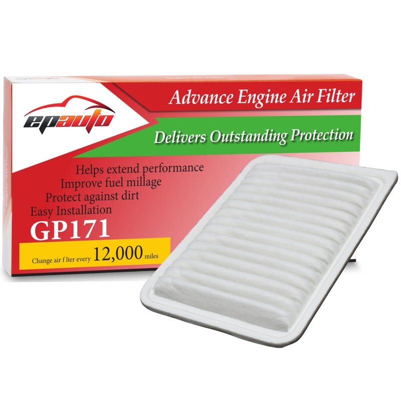 EPAuto GP171 CA10171 Engine Air Filter Replacement for Toyota Camry L4 Gas 20072017 Venza L4 Gas 20092017 Rigid Panel Filter for 24L25L Engines