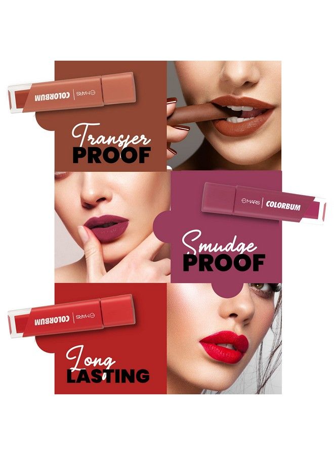 Mars Colorbum Liquid Matte Lipstick For Women ; Smudge Free ; Water Proof & Longlasting 5.5Ml (03Nutty Newyork) - Image 4