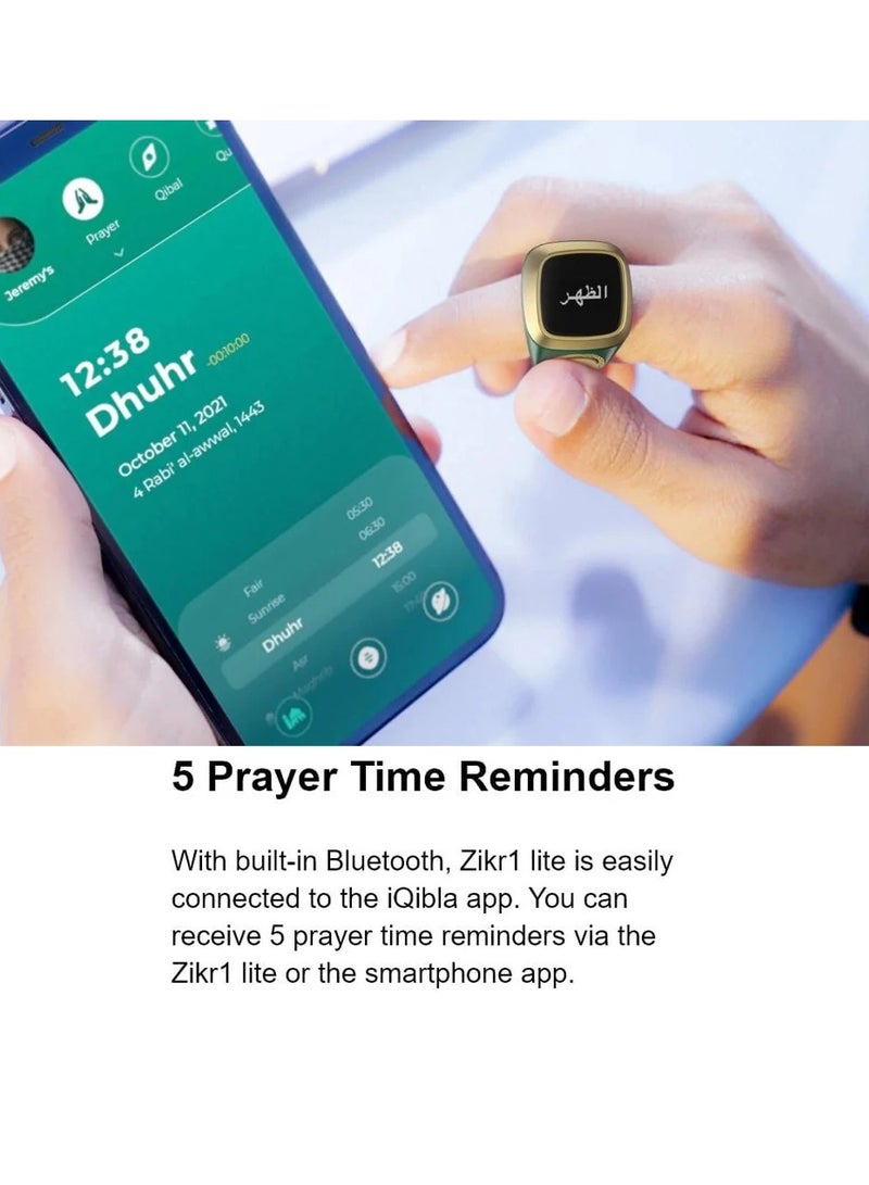 Smart Tasbih Plastic Zikr Lite Ring Green 18MM - Image 2