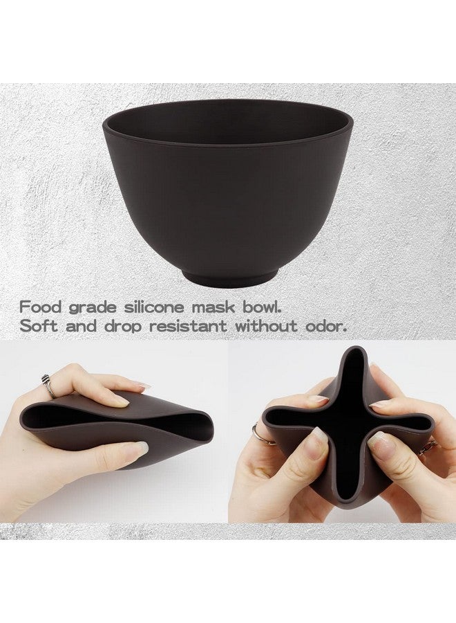 FERCAISH 4Pcs Diy Face Mask Mixing Bowl Microwavable Silicone Facial Mud Bowl Cosmetic Beauty Tool For Home Salon(Black) - Image 4