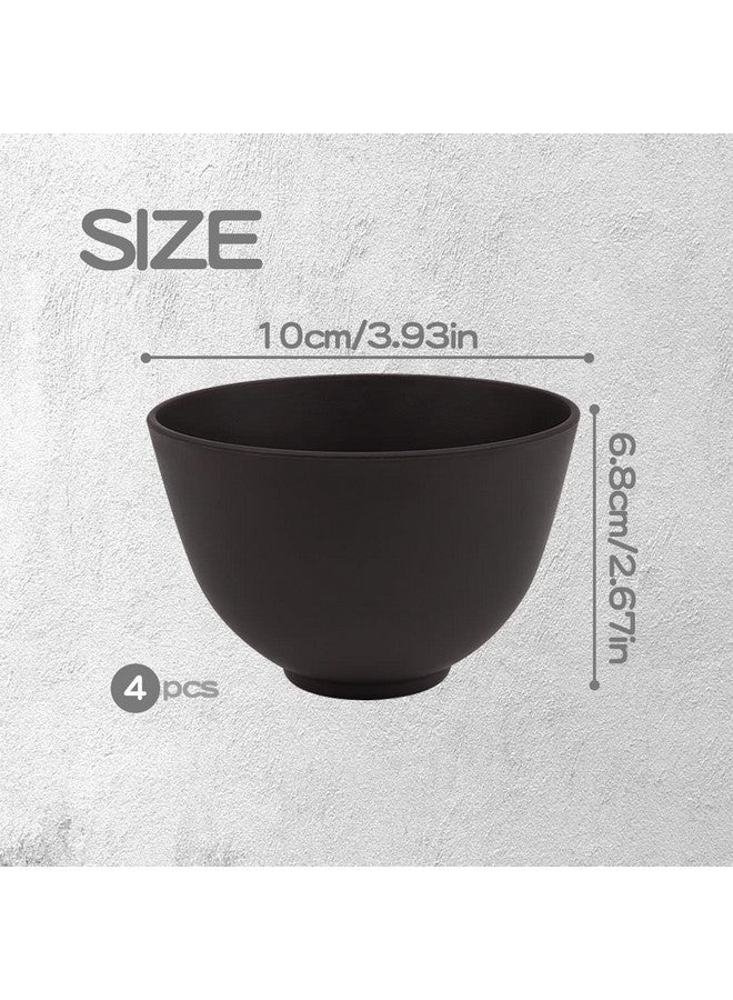 FERCAISH 4Pcs Diy Face Mask Mixing Bowl Microwavable Silicone Facial Mud Bowl Cosmetic Beauty Tool For Home Salon(Black) - Image 3