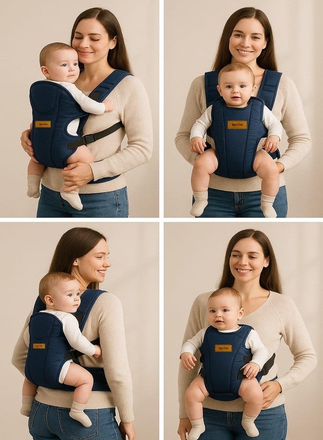 Laee cute Hip Seat Baby Carrier with 4 Carry Positions, Baby Carrier with Hip seat for 6 to 24 Months Baby, Adjustable New-Born to Toddler Carrier, Max Weight Up to 15 Kgs (Black) (Full Blue) - Image 4
