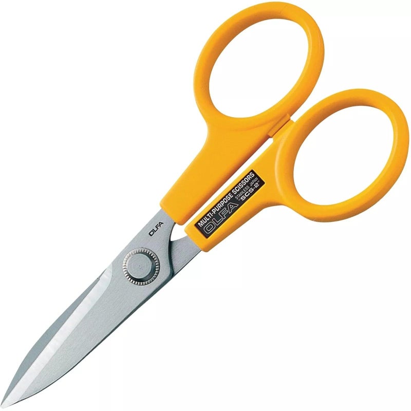 OLFA 7" Serrated Edge Stainless-Steel Scissors (SCS-2) - 7 Inch Multi-Purpose Heavy-Duty Scissors w/Sharp Blades & Comfort Grip for Home, Office, Fabric, Sewing, Kitchen, Industrial Materials - Image 1