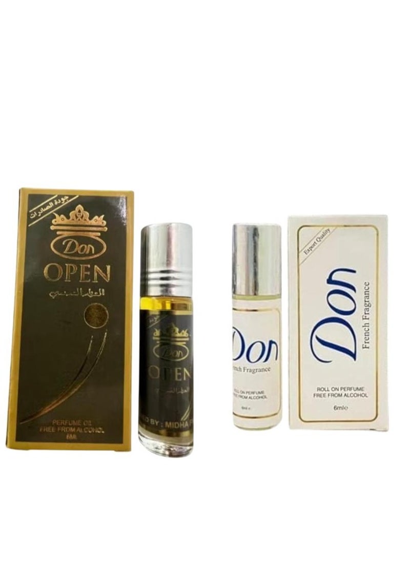 don - French Fragrance Roll On Perfume + Open Perfume 6ml 2 Pcs - Image 1