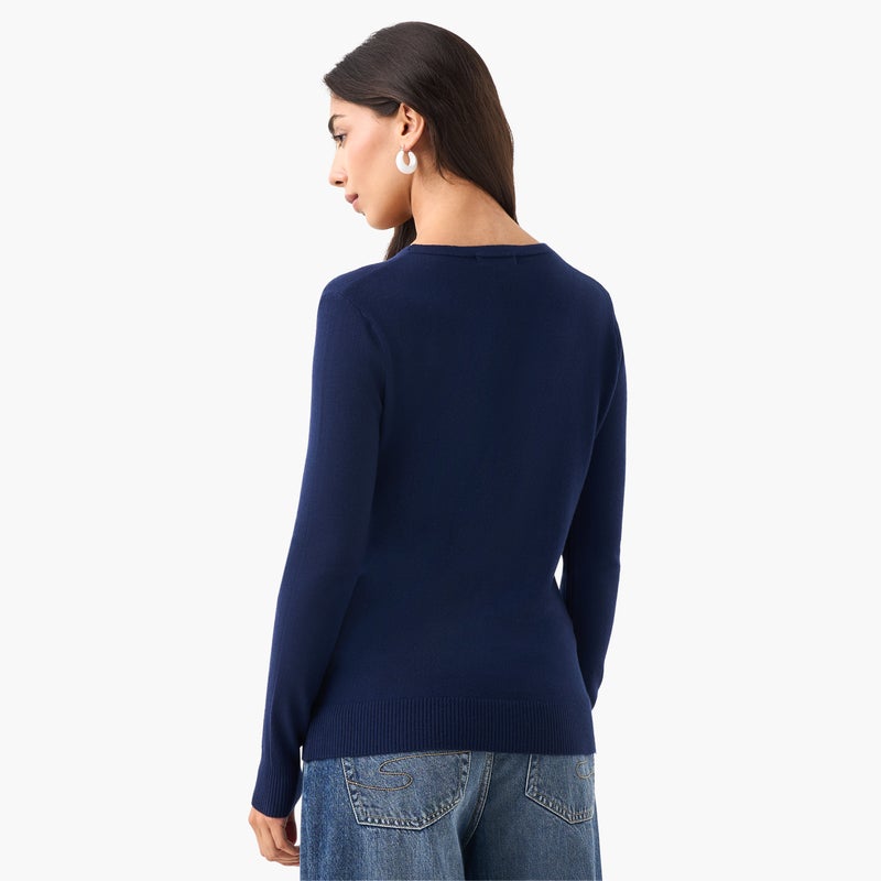 تواكستريمز كارديجان تريكو بياقة على شكل حرف  بنقوش - Image 4