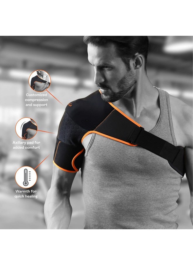 Tynor - TYNOR Shoulder Support Double Lock (Neo), Black & Green, Universal, 1 Unit - Image 1