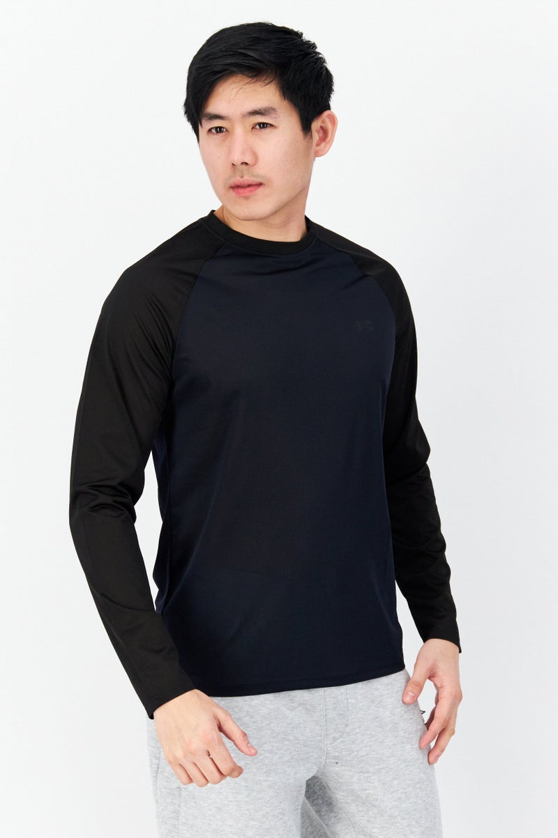 French Connection Men Crew Neck Long Sleeve Textured T-Shirt, Navy - Image 1