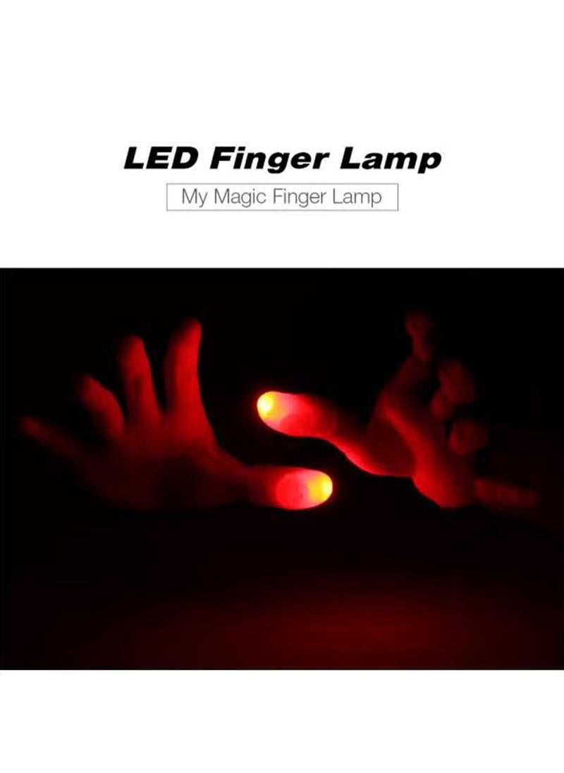 null - A Pair of Magic Trick Thumb Lights,Led Light Up Flash Soft Finger Fun Lamp Set Toy,Magic Lamp up Finger Magic Trick, Fake Finger, Prank Toy Tool Used for Holiday Magic Performances (Red Light） - Image 1