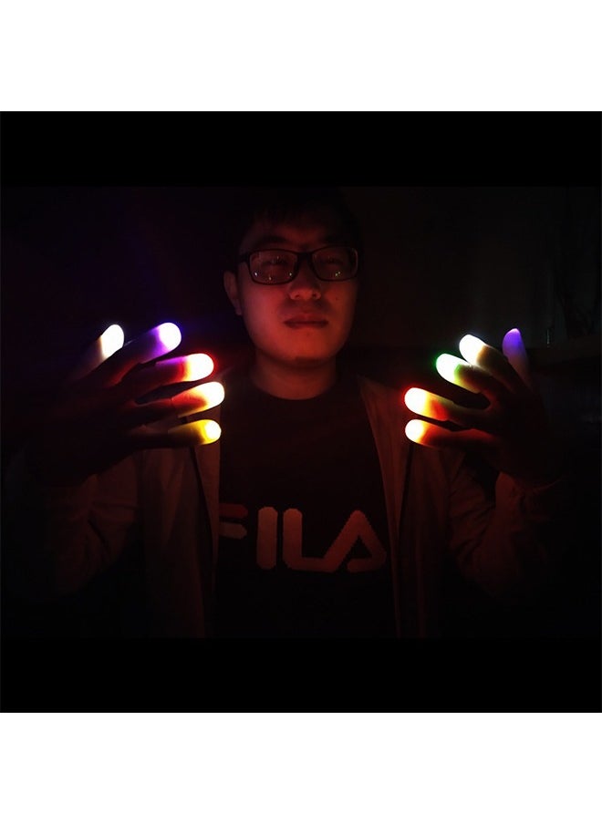 null - A Pair of Magic Trick Thumb Lights,Led Light Up Flash Soft Finger Fun Lamp Set Toy,Magic Lamp up Finger Magic Trick, Fake Finger, Prank Toy Tool Used for Holiday Magic Performances (Red Light） - Image 1