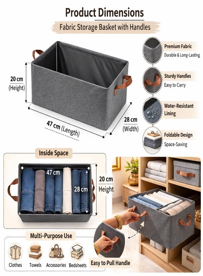 DecorTwist Foldable Wardrobe Organizer with Transparent Window | Metal Frame Non-Woven Fabric Storage Box for Clothes, Woollens & Blankets | Dustproof Closet & Almirah Shelf Organizer (Pack of 3) - Image 2