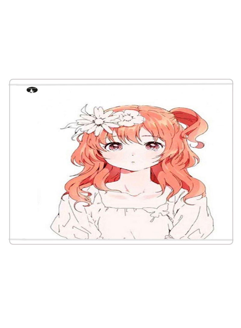 RKN Printed Anti-Slip Gaming Mouse Pad White/Light Orange