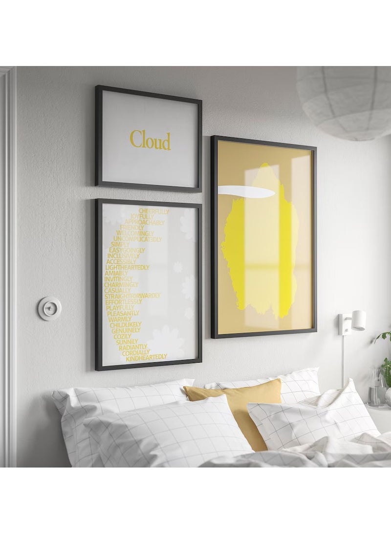 Selecto Hub Wall Picture Frame, Wall Hanging Photo Frame, Mounted Frame for Home, Office (Plastic & Fibreboard) Black 50 x 70 cm - Image 2