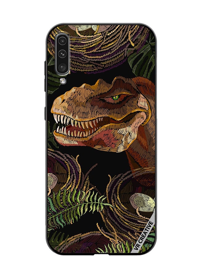 VR CREATIVE Protective Case Cover For Samsung Galaxy A70/A70s Tyrannosaurus Rex Head, Palm Leaves And Eggs In Bird Nest Design Multicolour - Image 1