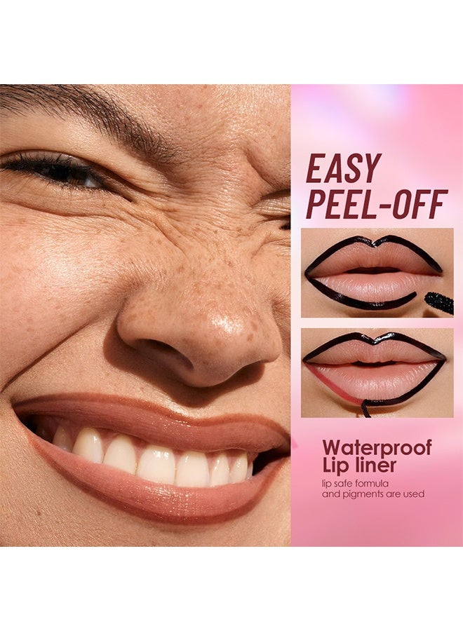 چولي ستار قلم تحديد الشفاه Instant Peel Off Water Proof Lipliner & Stain - محدد شفاه طويل الأمد مع ملاقط ، تقشير بقع الشفاه مع لمسة نهائية غير لامعة ، طويل الأمد ، مقاوم للماء ، مقاوم للنقل ، لون شديد الصبغة (# 02) - Image 3