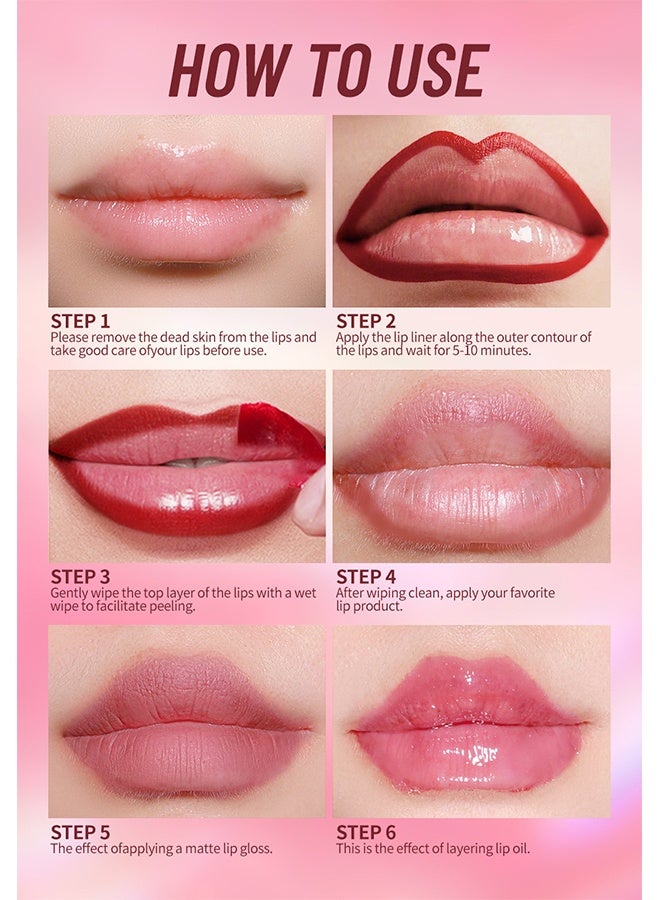 چولي ستار قلم تحديد الشفاه Instant Peel Off Water Proof Lipliner & Stain - محدد شفاه طويل الأمد مع ملاقط ، تقشير بقع الشفاه مع لمسة نهائية غير لامعة ، طويل الأمد ، مقاوم للماء ، مقاوم للنقل ، لون شديد الصبغة (# 02) - Image 5