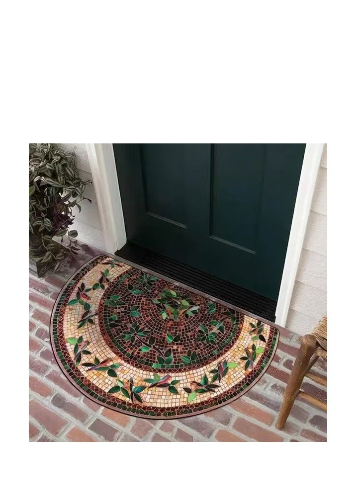 Half circular Door Mat Welcome Mat Front Door Mat Outdoor for Home Entrance Outdoor Mat for Outside Entry Way Doormat Entry Rugs - Image 1