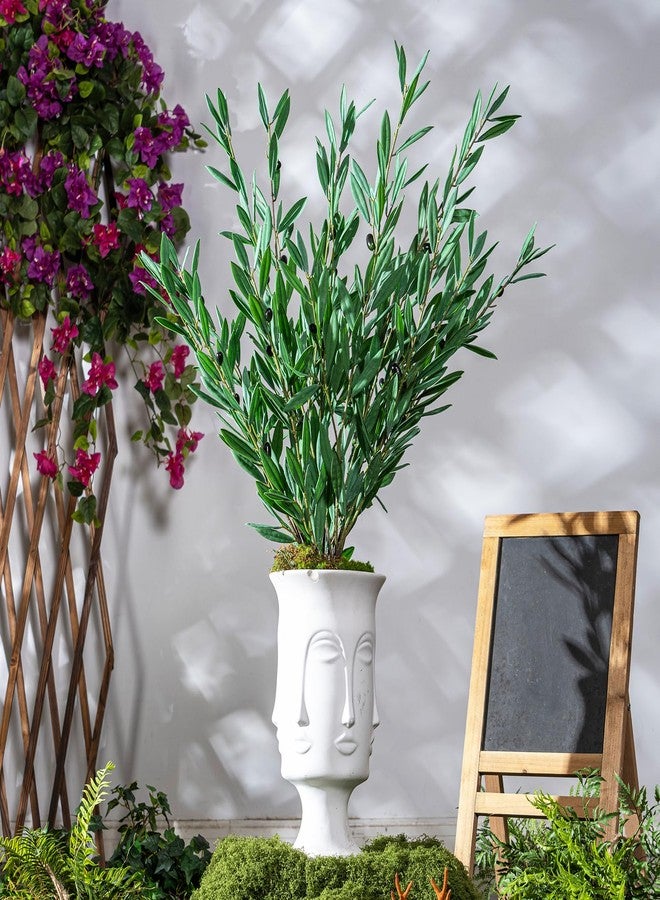 Bailikang 8PCS Premium Artificial Olive Branches for Vases - Realistic PU & Silk Faux Greenery Stems, 3 Sizes, Bendable Wire Stems, Low Maintenance Home/Office/Holiday Decor(No Vase - Image 4