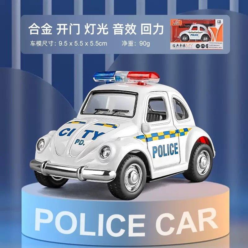 Alloy Police Car Toy Simulation Sound And Light Car Model Children'S Pull Back Toy Car 3-Year-Old Boy School Gift - Image 1