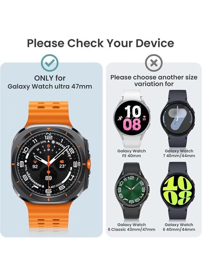 Samsung Galaxy Watch 8 Ultra 2025 Screen Protector Case 47mm, Hard PC Bumper Cover with Anti-Fog Tempered Glass Protective Screen Protector for Galaxy Watch Accessories - Image 2