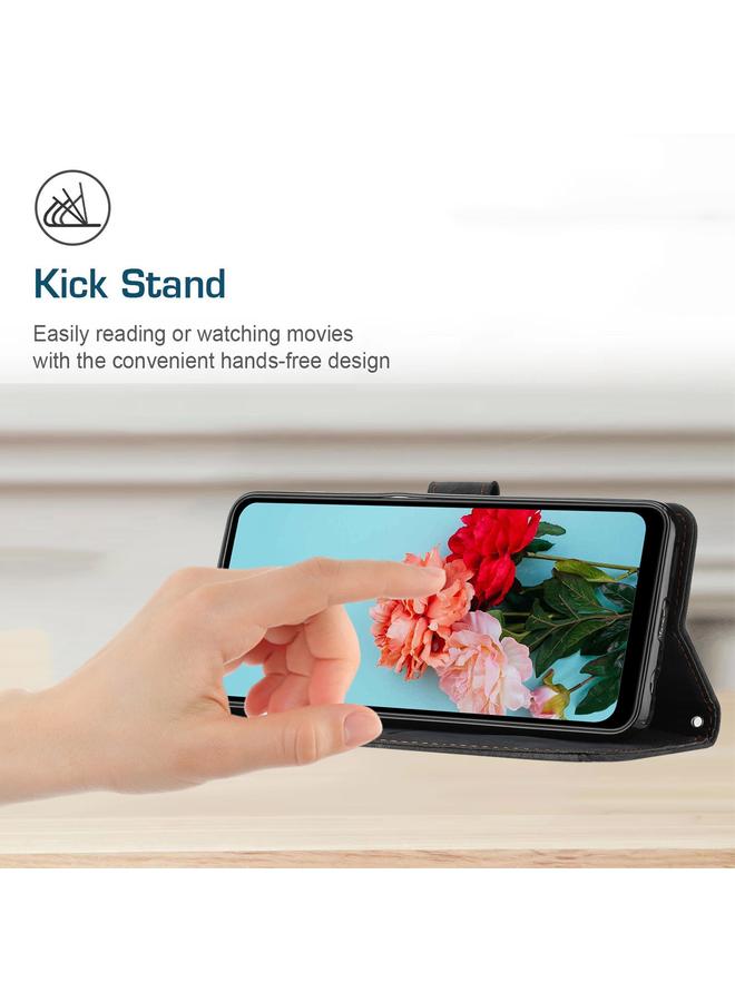 اس-توب جراب هاتف Realme 10 Pro+ 5G من الجلد بتصميم مخطط مع حبل تعليق - Image 5