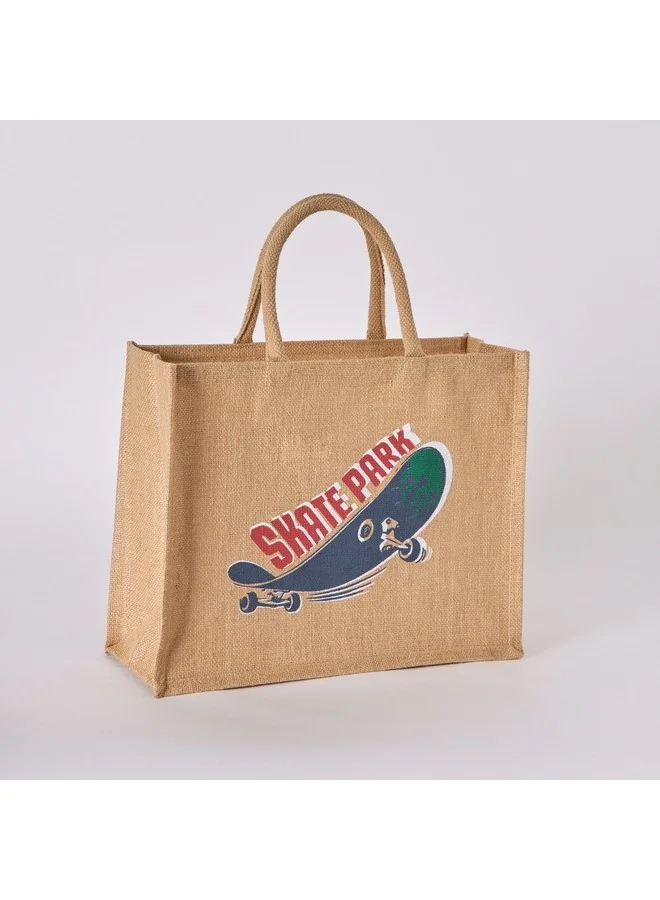 Home Box Gearhead Zoom Jute Bag with Zipper 30 x 15 x 38 cm