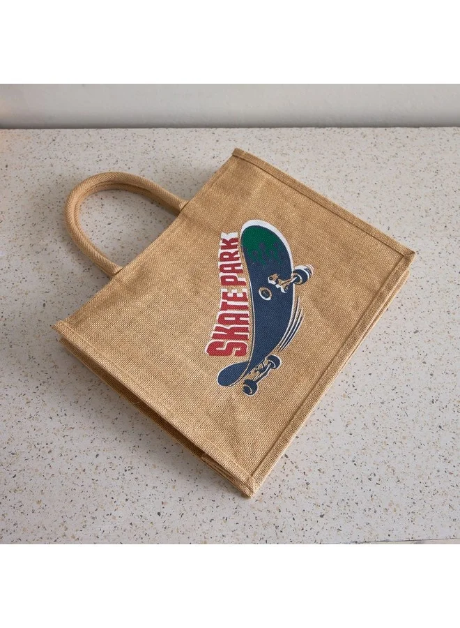 Home Box Gearhead Zoom Jute Bag with Zipper 30 x 15 x 38 cm