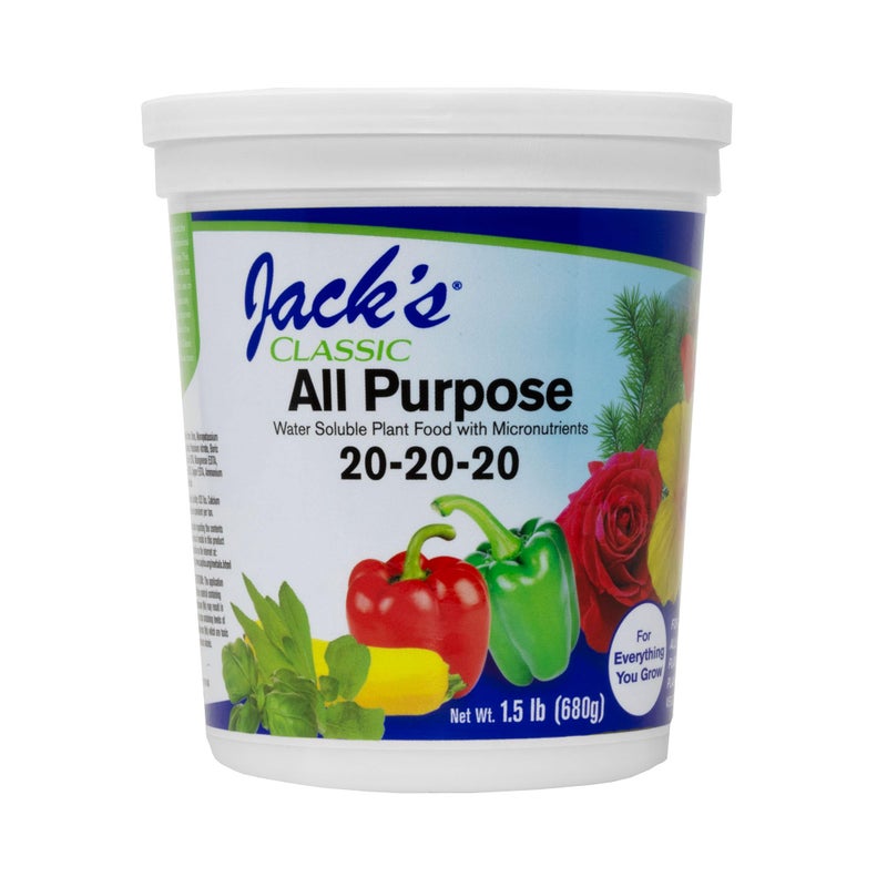 Jacks Classic Jack's Classic 20-20-20 All Purpose Water-Soluble Fertilizer with Micronutrients to Provide General Growth on All Plants, 1.5lbs - Image 1