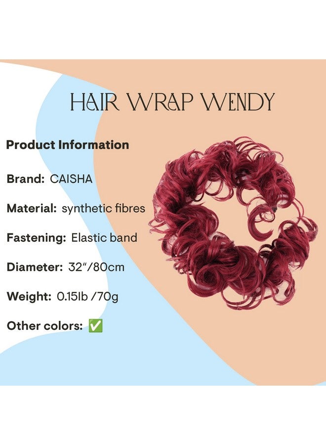 كايشا هيربيسي لف الشعر ألياف صناعية مقاومة للحرارة، مجعد، فوضوي، أوبدو، أحمر مكثف Hw29 - Image 2