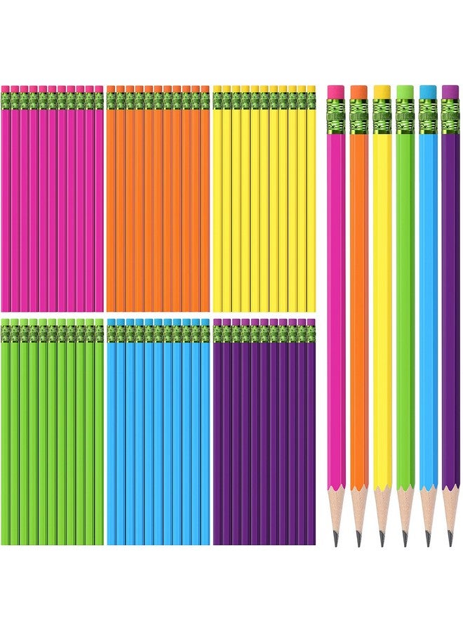 تيكيونايت 60 قطعة من أقلام الرصاص Hb #2 غير المبررة ذات العلبة الخشبية مع ممحاة، أقلام رصاص سداسية الشكل لطيفة من الجرافيت رقم 2 للكبار كهدية للامتحانات المدرسية والمكتبية والرسم والتعلم (ألوان قوس قزح، أخضر) - Image 1