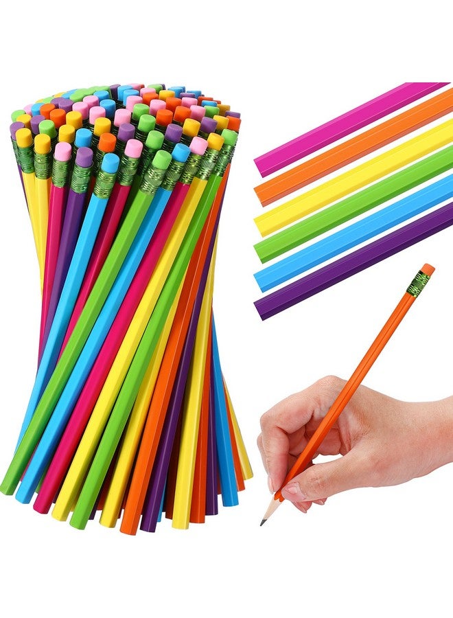 تيكيونايت 60 قطعة من أقلام الرصاص Hb #2 غير المبررة ذات العلبة الخشبية مع ممحاة، أقلام رصاص سداسية الشكل لطيفة من الجرافيت رقم 2 للكبار كهدية للامتحانات المدرسية والمكتبية والرسم والتعلم (ألوان قوس قزح، أخضر) - Image 2