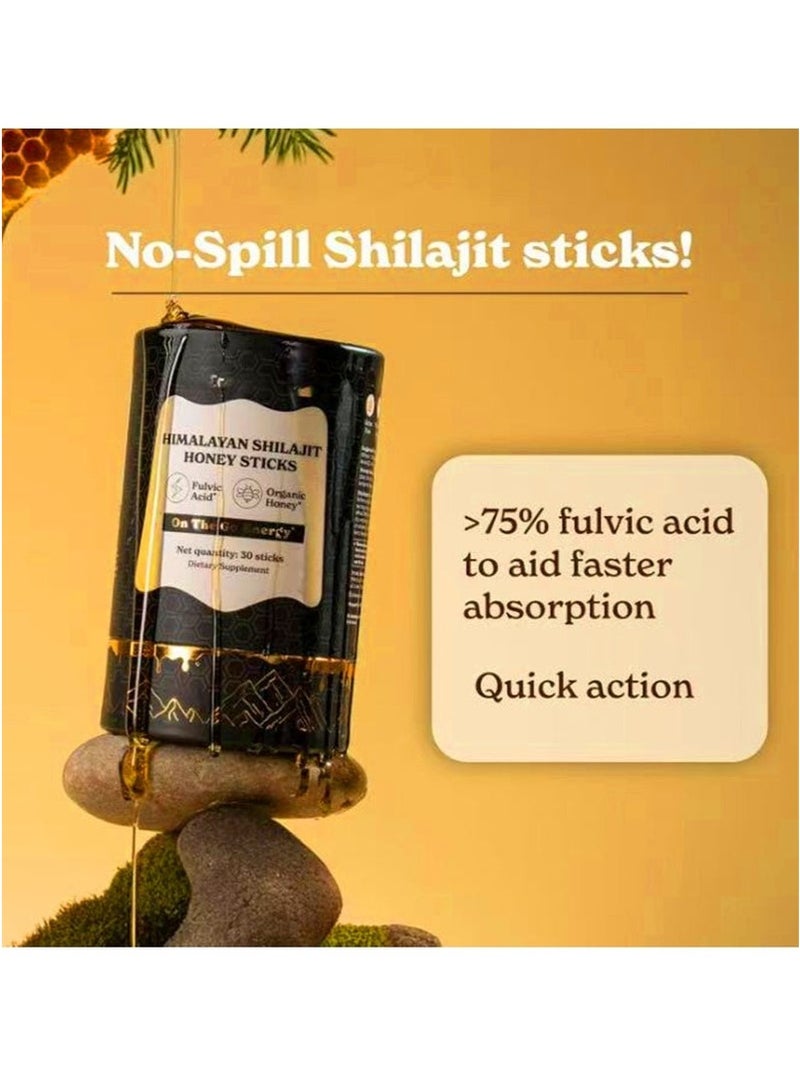 Shilajit RX Himalayan Shilajit Honey Sticks with Saffron – Organic Raw Honey Infused with Pure Saffron & Shilajit, Boost Energy, Strength, Stamina & Cognitive Functions, 30 Sticks (30-Day Supply), 85+ Trace Minerals & 75%+ Fulvic Acid - Image 2