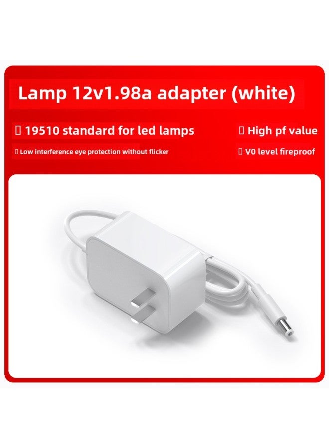 24V1A Lamp Special Table Lamp Eye Protection Lamp Cosmetic Mirror Accessories 3C Certification LED Controller Power Adapter-Color:12v1.98a Lamps, Standard 3c Certification, White-Specifications:DC Head 5.5*2.1  - Image 1