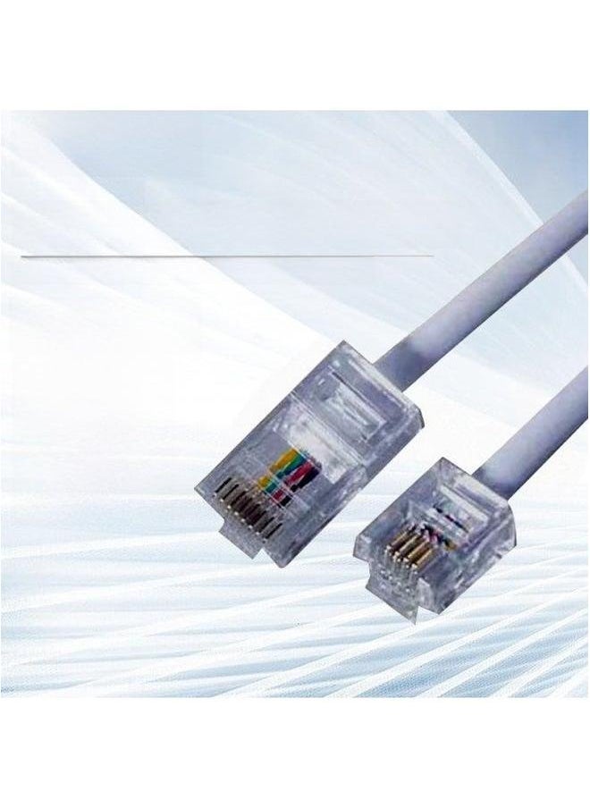 Generic Telephone Line RJ45 To RJ11 Jumper 8P4C 6P4C Crystal Network Head Four-core Wire-Color:Grey-Line Length:5M  - Image 1