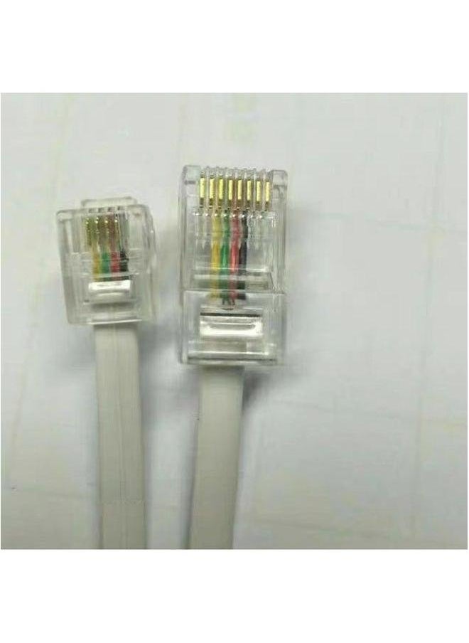 Generic Telephone Line RJ45 To RJ11 Jumper 8P4C 6P4C Crystal Network Head Four-core Wire-Color:Grey-Line Length:5M  - Image 3