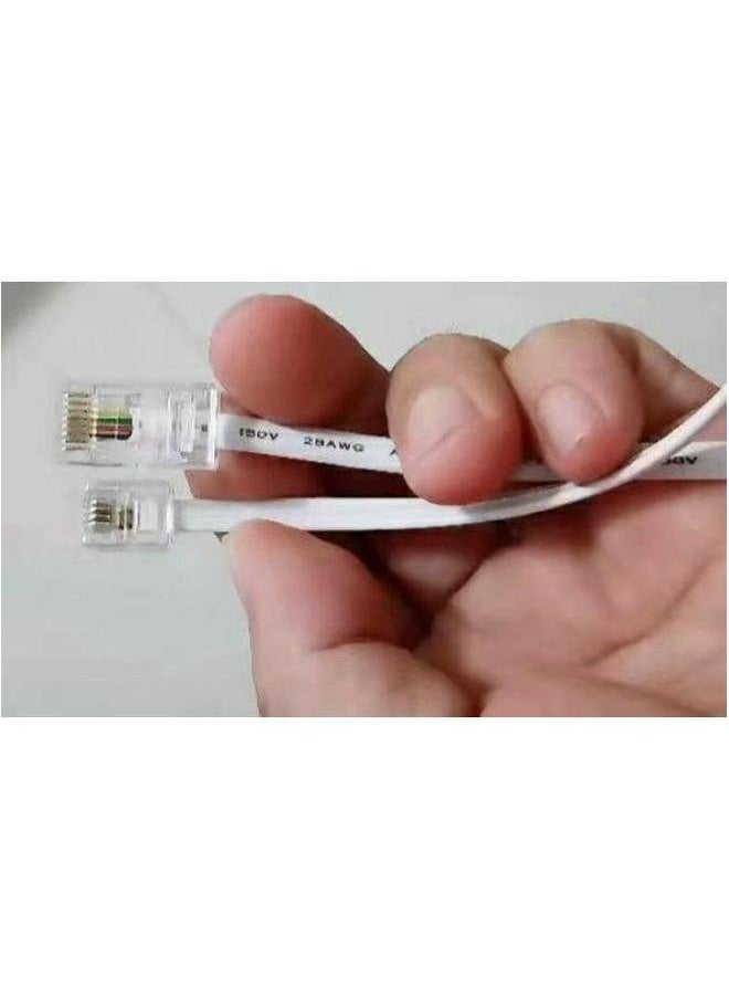 Generic Telephone Line RJ45 To RJ11 Jumper 8P4C 6P4C Crystal Network Head Four-core Wire-Color:Grey-Line Length:5M  - Image 5