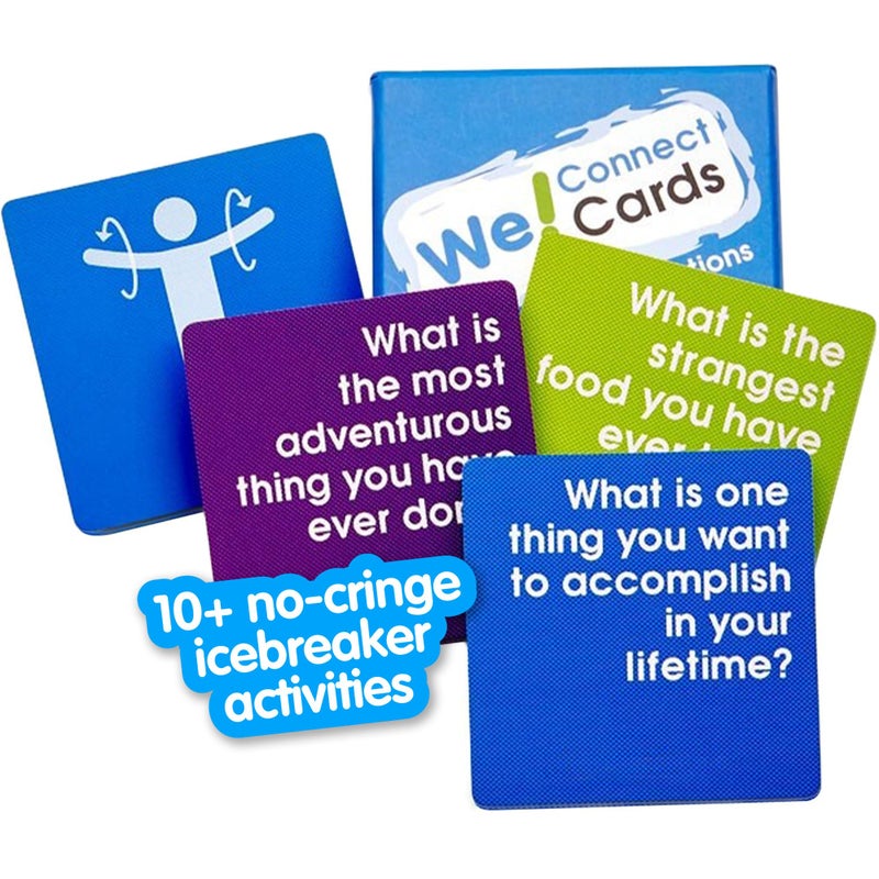 We! Connect Cards - Conversation Cards to Build Trust & Connection - Ideal Office Games, Ice Breakers & Educational Team Building Games - Featured by TEDx (60 Color-Coded Pieces) - Image 1