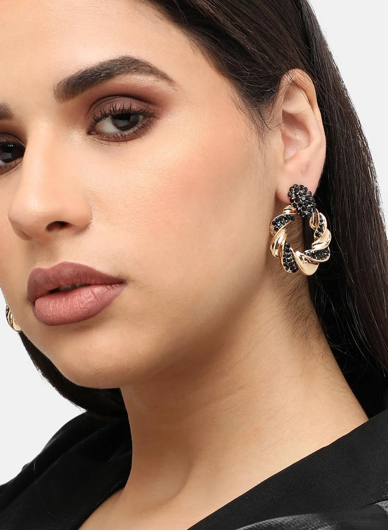 سوهي مطلية بالذهب مصمم الحجر انخفاض القرط الطرف