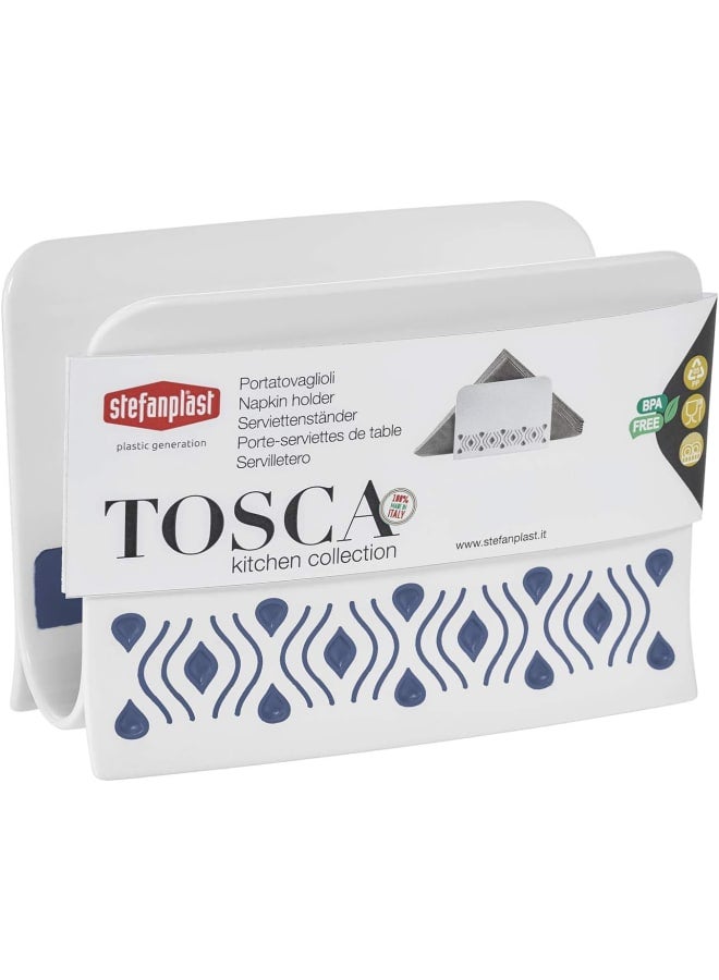 ستيفان بلاست، سلسلة بلو توسكا، حلقة منديل طعام، جودة عالية للغاية، صنع في إيطاليا، 7.5 × 15.5 سم، راتنج. - Image 1