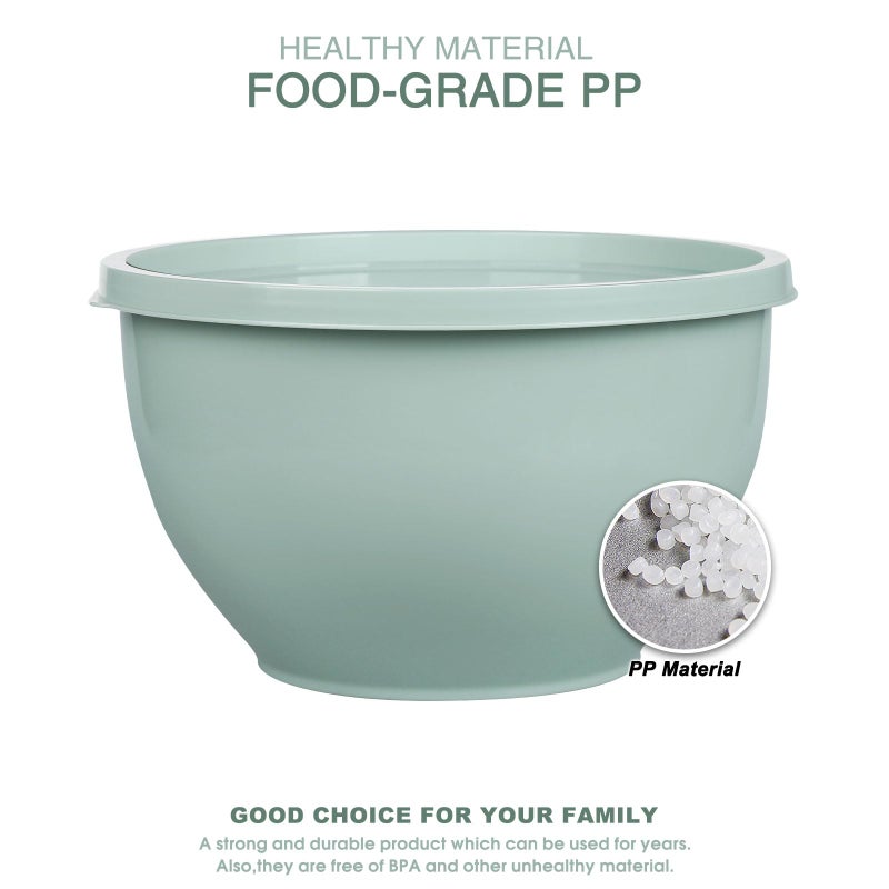 Greentainer Plastic Mixing Bowls with Lids Set for Kitchen, Nesting Bowls for Mixing, Baking, Prepping, Cooking and Serving Food, Mixing Bowls Dishwasher, Microwave Safe(Pink) - Image 5