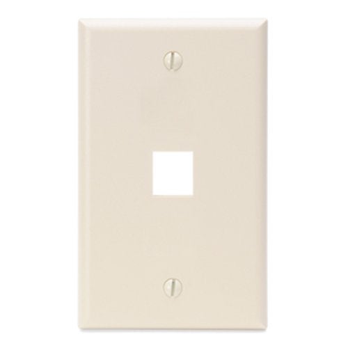 Leviton QuickPort Wallplate, Single Gang, 1-Port, 41080-1TP, Light Almond - Image 1