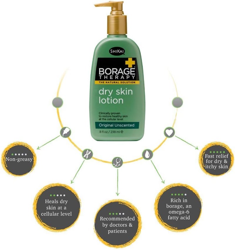 ShiKai Borage Therapy Dry Skin Lotion - Unscented Body Moisturizer with Oatmeal & Shea Butter (16 oz) - Image 3