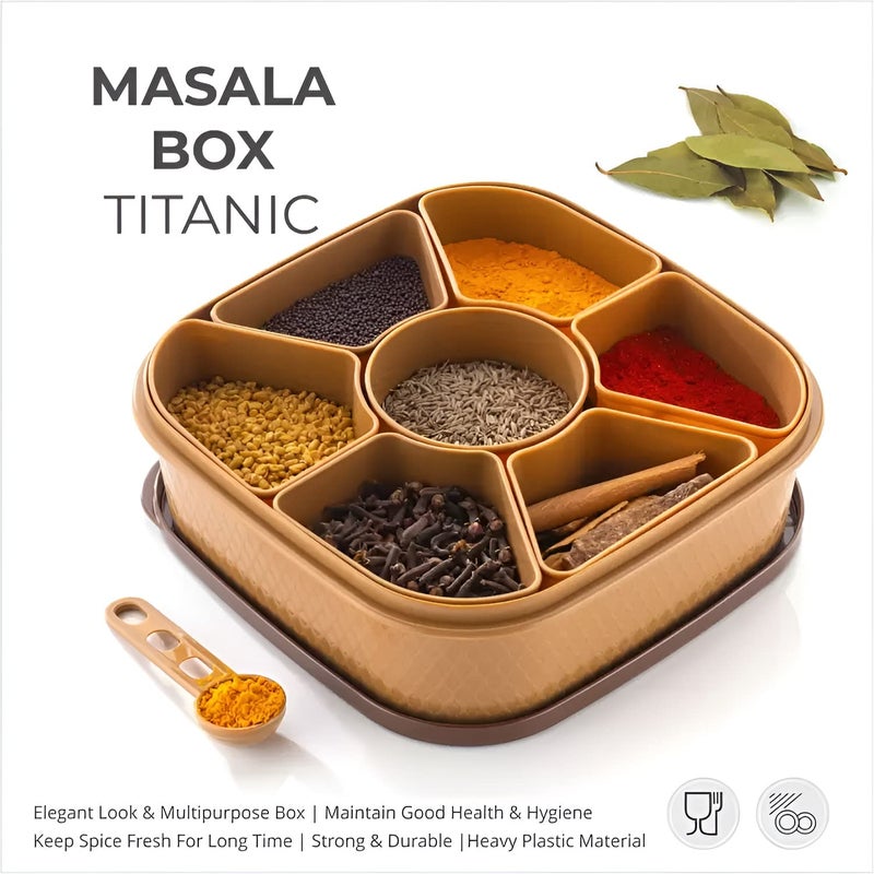 Oblivion Plastic Masala Box 1 Pc – Multicolor Spice Storage Container, Rangoli Organizer Dabba, Stylish Airtight Kitchen Box for Indian Spices, Compact Multi-Compartment & Durable Traditional Storage - Image 5