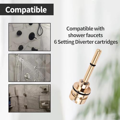 DEHEHUIY RP51919 6 setting diverter cartridge compatible with rp51919 replacement part set,Brass Construction - Image 4