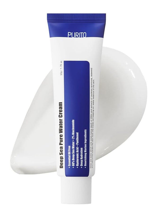 PURITO Deep Sea Pure Water Cream 50g, Hydrating and Soothing Moisturizer - Image 1