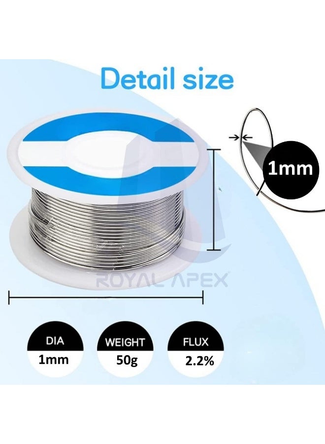 Royal Apex Lead-Free Soldering Wire With Rosin Core For Electrical Repairs Diy And Component Soldering 1Mm 50Gram  - Image 2