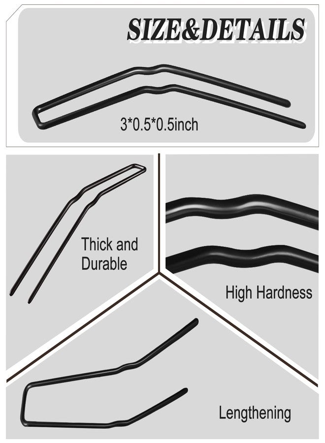 Waydress 36 Count Black U-Shaped Hair Pins, 3 Inches, for Updo Bun Bobby Pins for Women Girls Thick Curly Hair, Hair Styling Pins Metal U Bun Hair Pins - Image 2