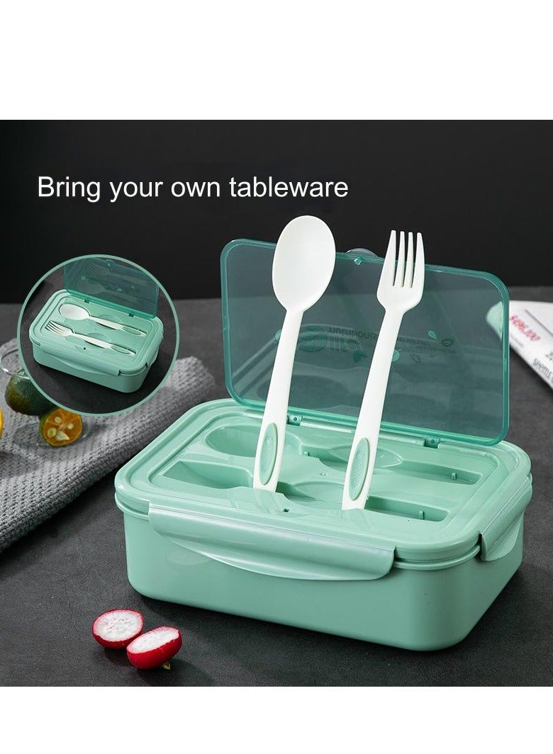 QIGAR Bento Lunch Box for Kids Adults, 3 Compartments Food Container Ideal Portion Sizes Leak-Proof Bento box for Kids ,With cutlery ,microwave heating Safe, Food-Safe Materials 1400ml - Image 4