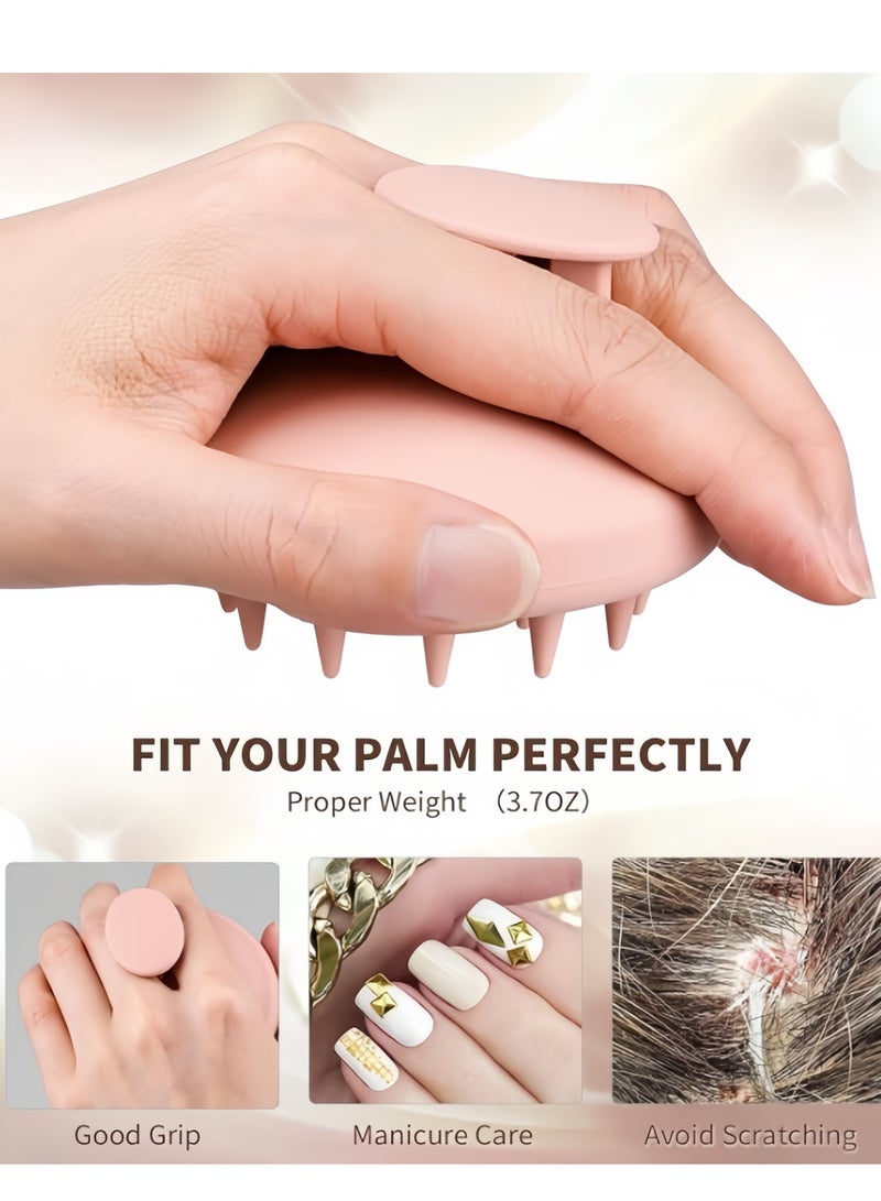 Loquat 2Pcs Hair Scalp Massager Shampoo Brush with Pink Satin Hairbands for Shower, Scalp Scrubber with Soft Silicone Bristles for Hair Growth  Dandruff Treatment, Wet Dry Oil Hair Massager for All Hair Ty - Image 4