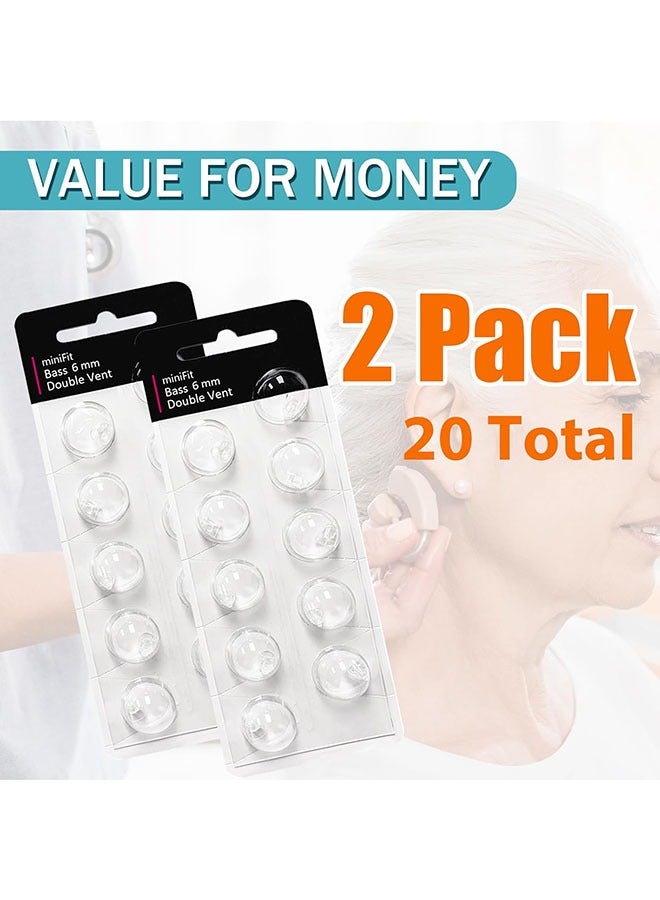 Tingoton Tingoton Hearing Aid Domes for Oticon MiniFit Double Vent Bass Domes: 2 Packs (6mm),Universal Domes for Oticon Hearing Aid Supplies  - Image 4